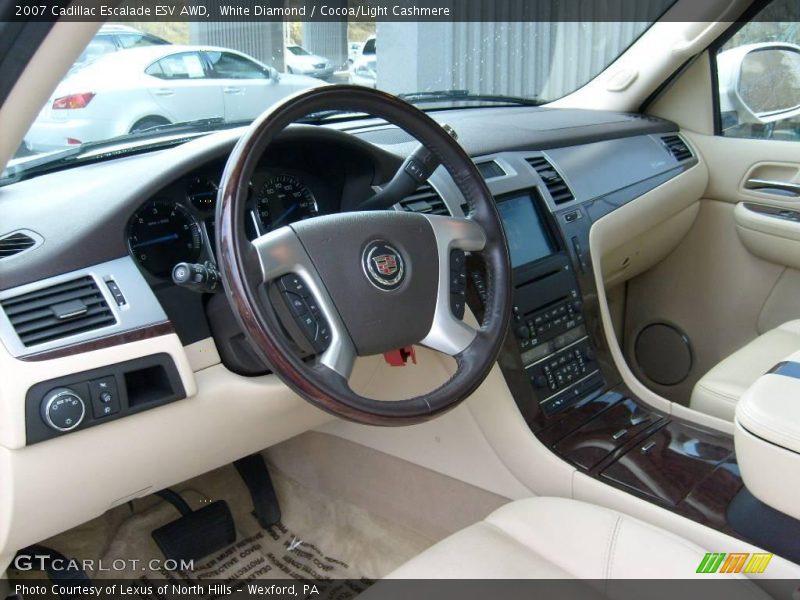 White Diamond / Cocoa/Light Cashmere 2007 Cadillac Escalade ESV AWD