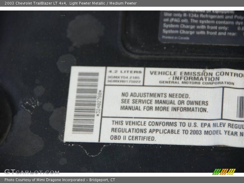Light Pewter Metallic / Medium Pewter 2003 Chevrolet TrailBlazer LT 4x4