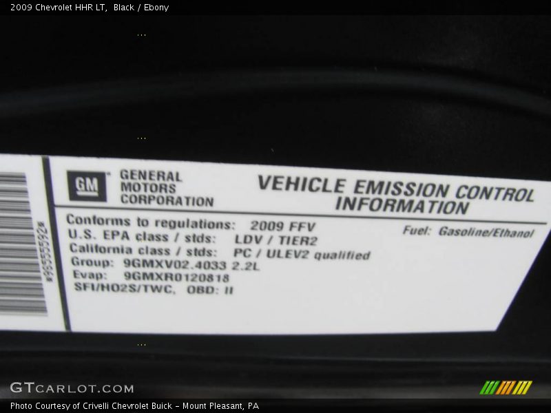 Black / Ebony 2009 Chevrolet HHR LT