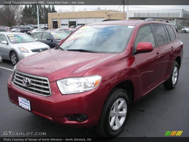 Salsa Red Pearl / Ash Gray 2008 Toyota Highlander 4WD