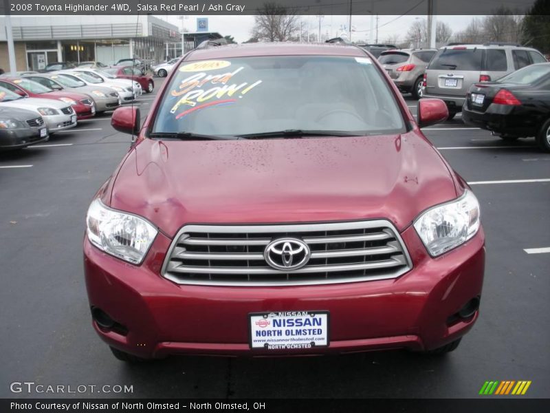 Salsa Red Pearl / Ash Gray 2008 Toyota Highlander 4WD