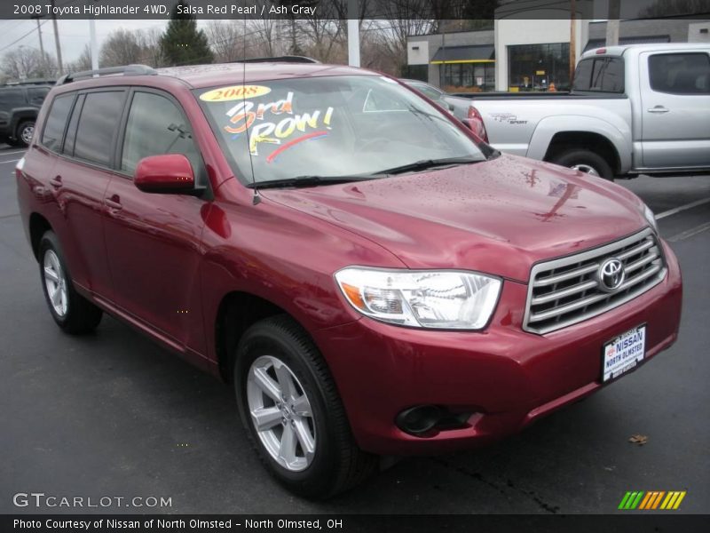 Salsa Red Pearl / Ash Gray 2008 Toyota Highlander 4WD
