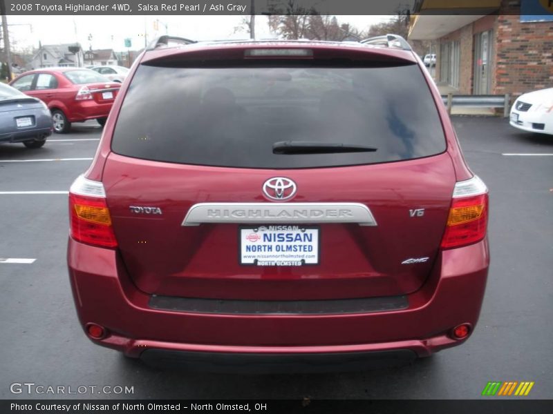 Salsa Red Pearl / Ash Gray 2008 Toyota Highlander 4WD