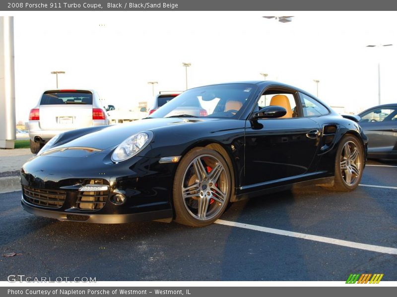 Black / Black/Sand Beige 2008 Porsche 911 Turbo Coupe