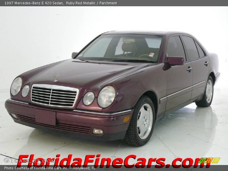 Ruby Red Metallic / Parchment 1997 Mercedes-Benz E 420 Sedan