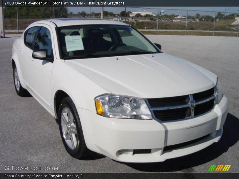 Stone White / Dark Khaki/Light Graystone 2008 Dodge Avenger SXT