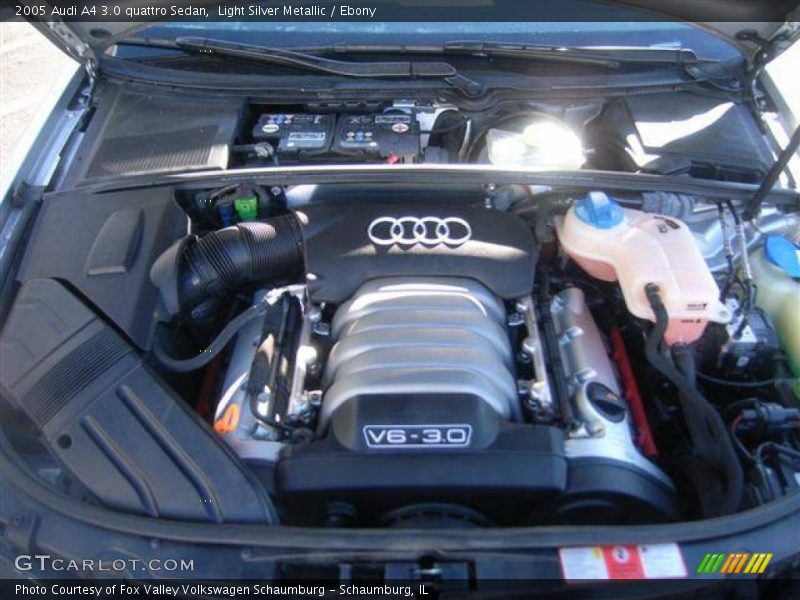 Light Silver Metallic / Ebony 2005 Audi A4 3.0 quattro Sedan