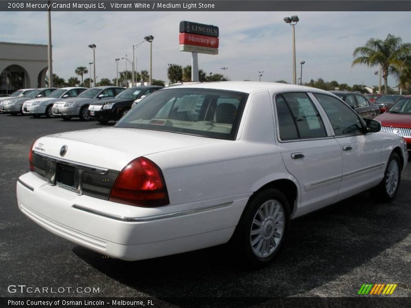 Vibrant White / Medium Light Stone 2008 Mercury Grand Marquis LS