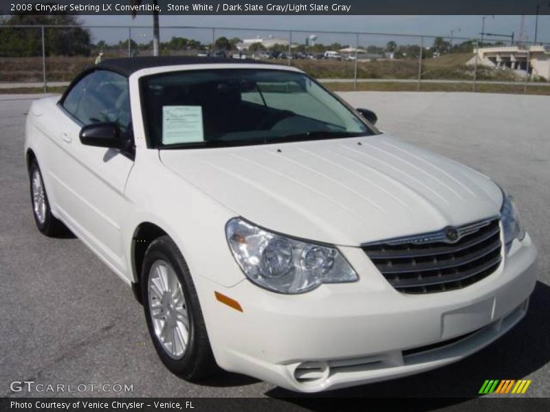 Stone White / Dark Slate Gray/Light Slate Gray 2008 Chrysler Sebring LX Convertible