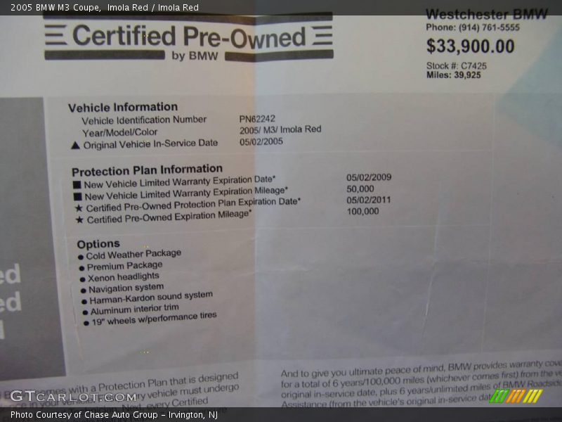 Imola Red / Imola Red 2005 BMW M3 Coupe
