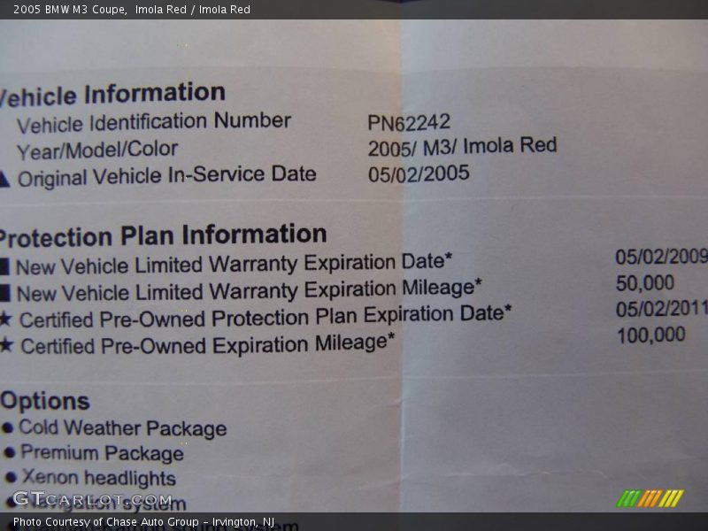 Imola Red / Imola Red 2005 BMW M3 Coupe