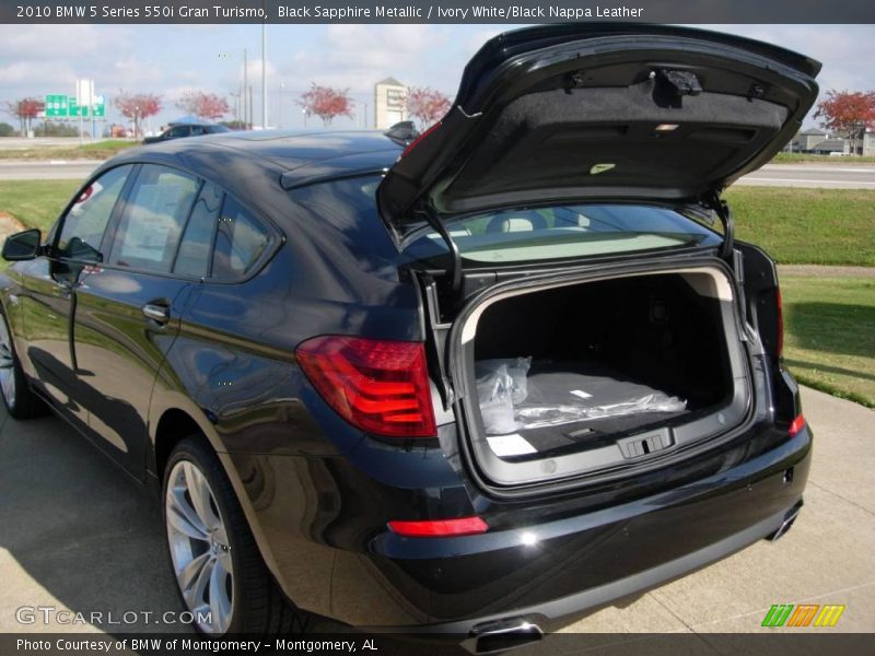 Black Sapphire Metallic / Ivory White/Black Nappa Leather 2010 BMW 5 Series 550i Gran Turismo