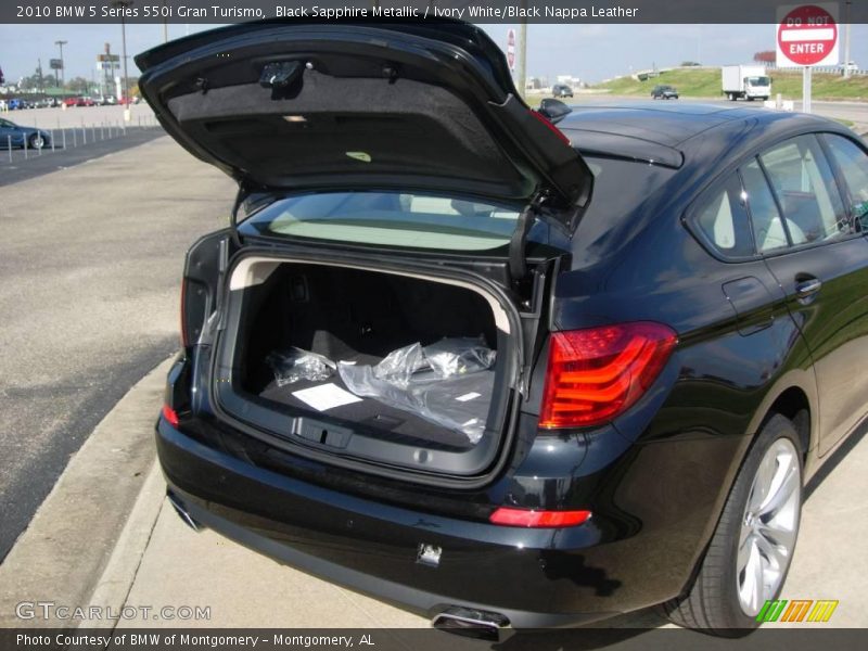 Black Sapphire Metallic / Ivory White/Black Nappa Leather 2010 BMW 5 Series 550i Gran Turismo