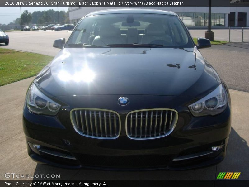 Black Sapphire Metallic / Ivory White/Black Nappa Leather 2010 BMW 5 Series 550i Gran Turismo