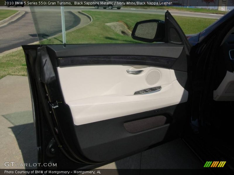 Black Sapphire Metallic / Ivory White/Black Nappa Leather 2010 BMW 5 Series 550i Gran Turismo