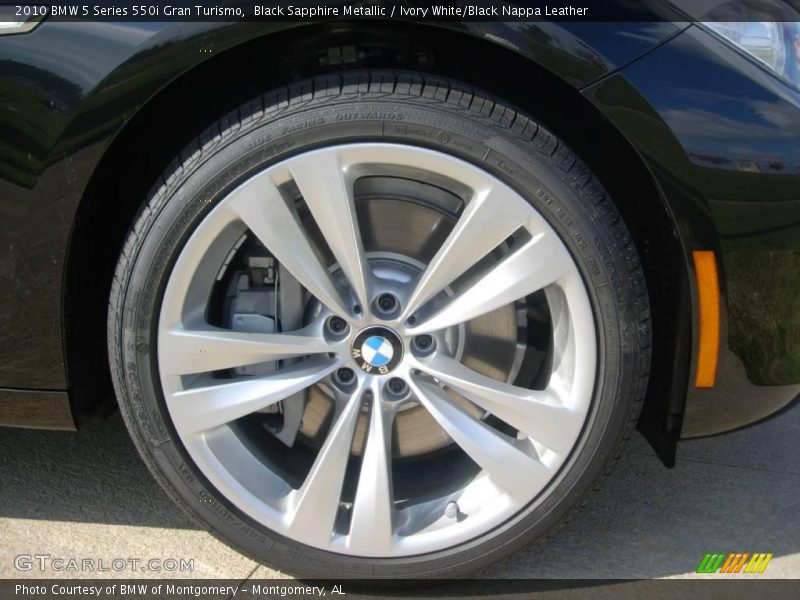 Black Sapphire Metallic / Ivory White/Black Nappa Leather 2010 BMW 5 Series 550i Gran Turismo