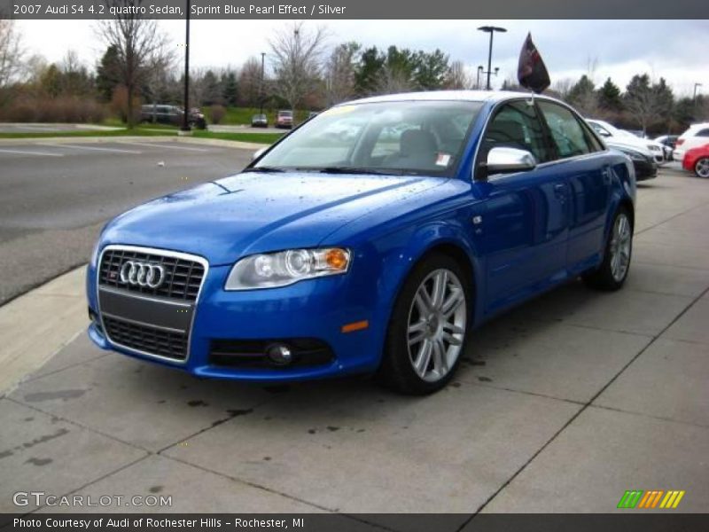 Sprint Blue Pearl Effect / Silver 2007 Audi S4 4.2 quattro Sedan
