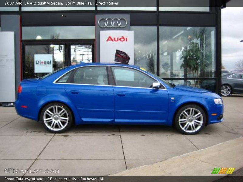 Sprint Blue Pearl Effect / Silver 2007 Audi S4 4.2 quattro Sedan