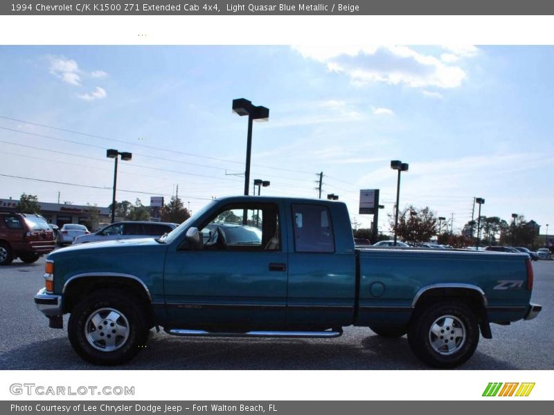 Light Quasar Blue Metallic / Beige 1994 Chevrolet C/K K1500 Z71 Extended Cab 4x4