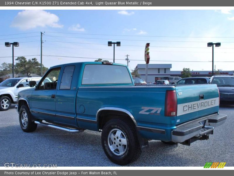 Light Quasar Blue Metallic / Beige 1994 Chevrolet C/K K1500 Z71 Extended Cab 4x4