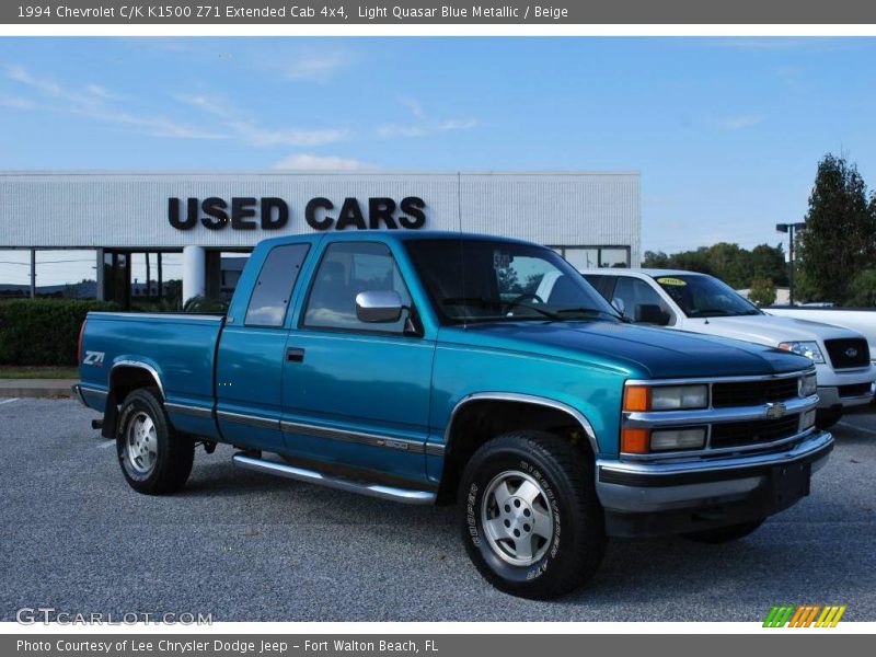 Light Quasar Blue Metallic / Beige 1994 Chevrolet C/K K1500 Z71 Extended Cab 4x4