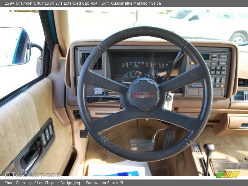 Light Quasar Blue Metallic / Beige 1994 Chevrolet C/K K1500 Z71 Extended Cab 4x4