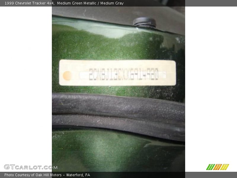 Medium Green Metallic / Medium Gray 1999 Chevrolet Tracker 4x4
