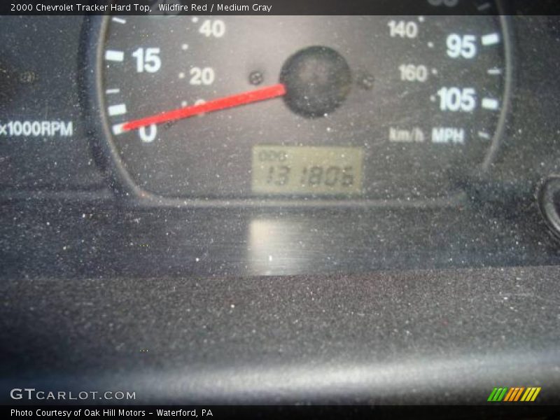 Wildfire Red / Medium Gray 2000 Chevrolet Tracker Hard Top