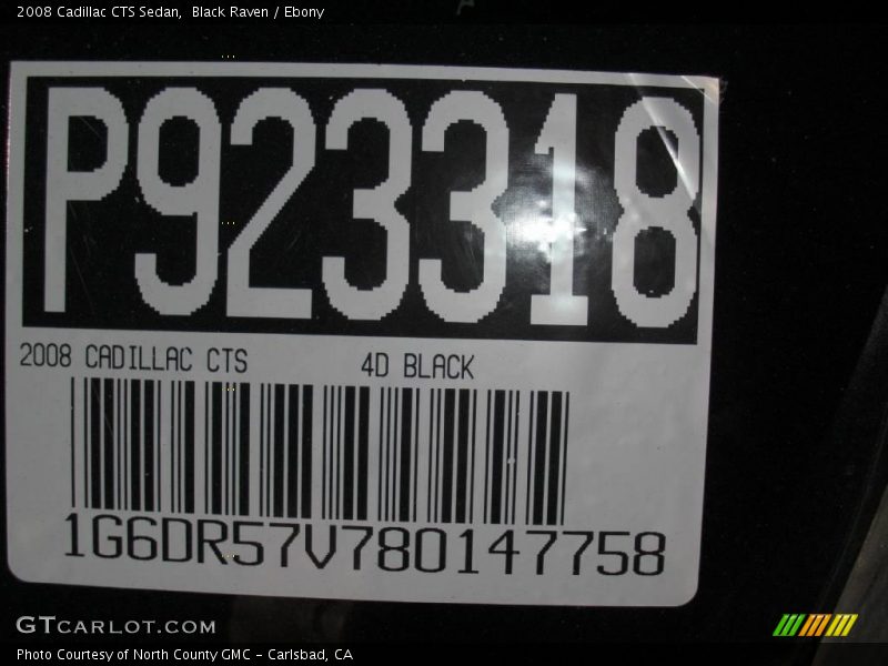 Black Raven / Ebony 2008 Cadillac CTS Sedan
