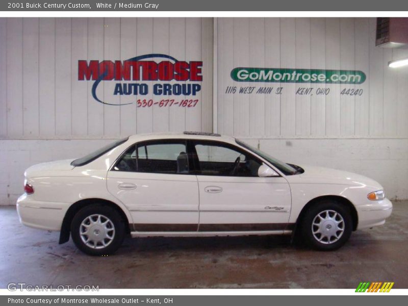 White / Medium Gray 2001 Buick Century Custom