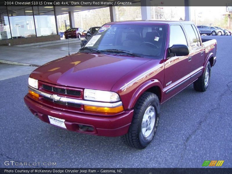 Dark Cherry Red Metallic / Graphite 2004 Chevrolet S10 LS Crew Cab 4x4