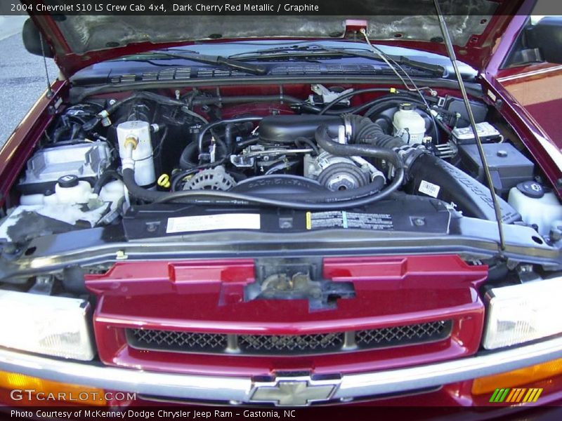 Dark Cherry Red Metallic / Graphite 2004 Chevrolet S10 LS Crew Cab 4x4