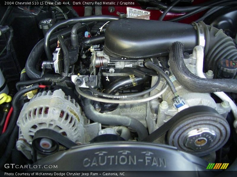 Dark Cherry Red Metallic / Graphite 2004 Chevrolet S10 LS Crew Cab 4x4