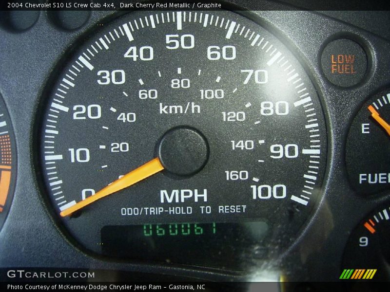 Dark Cherry Red Metallic / Graphite 2004 Chevrolet S10 LS Crew Cab 4x4