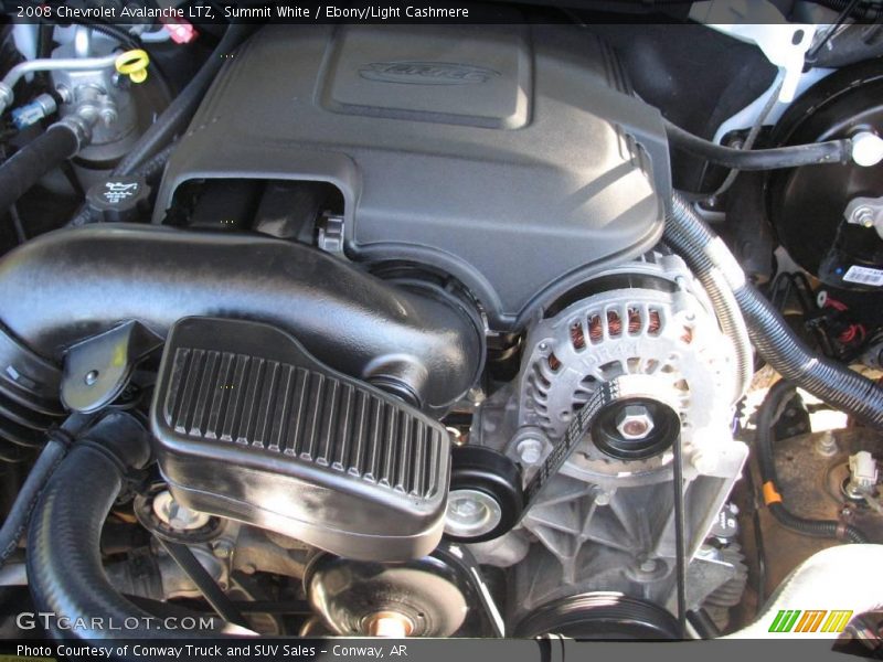 Summit White / Ebony/Light Cashmere 2008 Chevrolet Avalanche LTZ