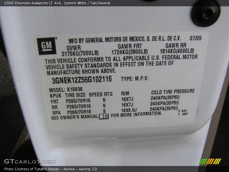 Summit White / Tan/Neutral 2006 Chevrolet Avalanche LT 4x4
