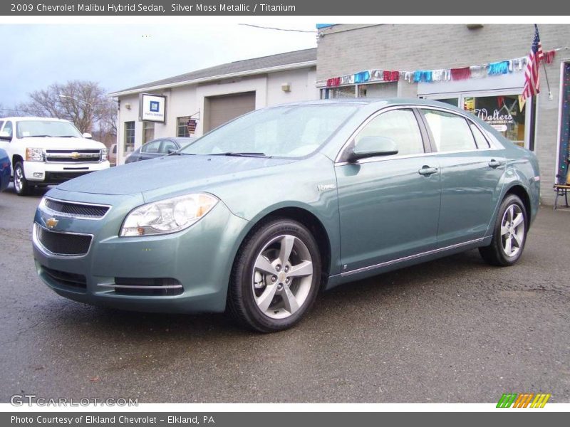 Silver Moss Metallic / Titanium 2009 Chevrolet Malibu Hybrid Sedan