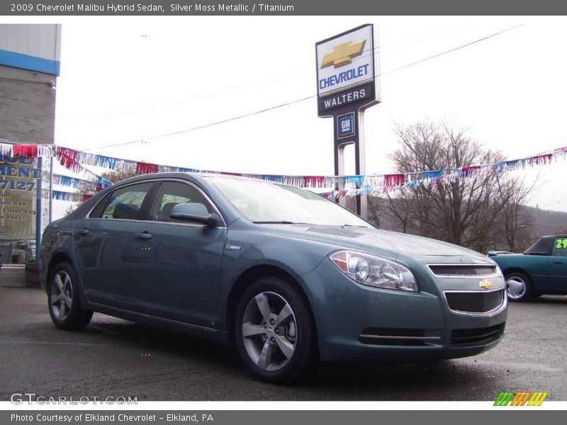 Silver Moss Metallic / Titanium 2009 Chevrolet Malibu Hybrid Sedan