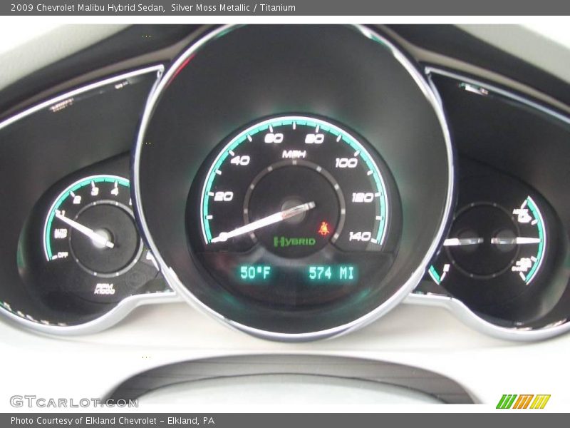 Silver Moss Metallic / Titanium 2009 Chevrolet Malibu Hybrid Sedan