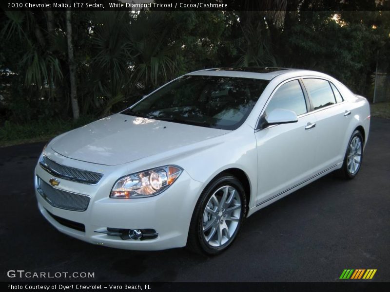 White Diamond Tricoat / Cocoa/Cashmere 2010 Chevrolet Malibu LTZ Sedan