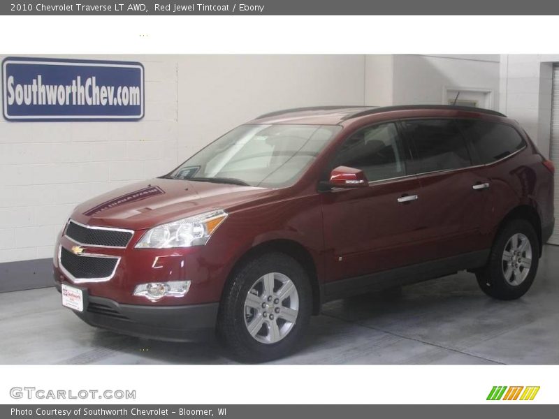 Red Jewel Tintcoat / Ebony 2010 Chevrolet Traverse LT AWD
