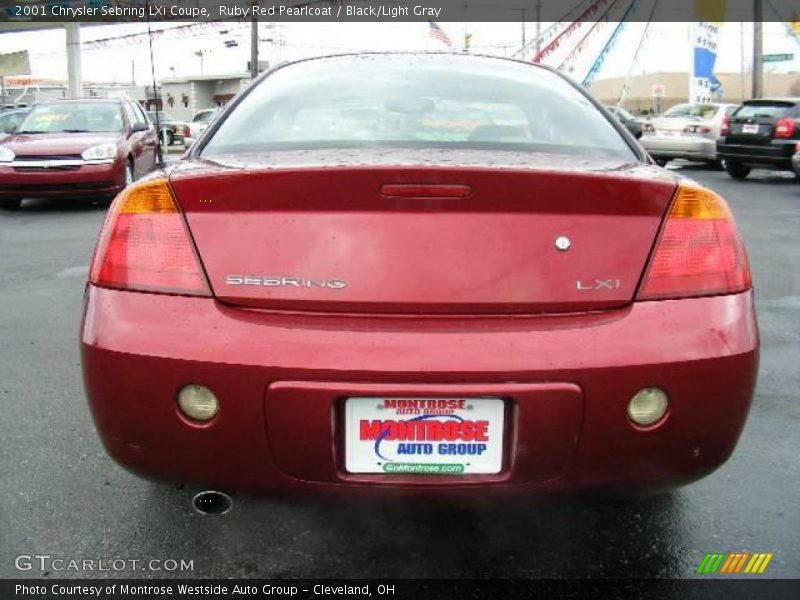 Ruby Red Pearlcoat / Black/Light Gray 2001 Chrysler Sebring LXi Coupe