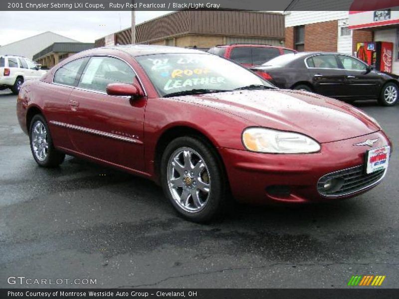 Ruby Red Pearlcoat / Black/Light Gray 2001 Chrysler Sebring LXi Coupe