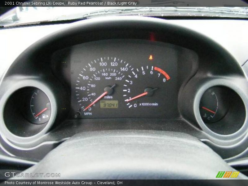 Ruby Red Pearlcoat / Black/Light Gray 2001 Chrysler Sebring LXi Coupe