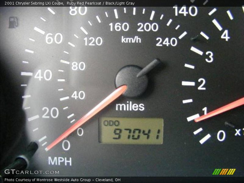 Ruby Red Pearlcoat / Black/Light Gray 2001 Chrysler Sebring LXi Coupe