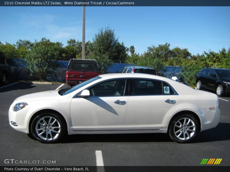 White Diamond Tricoat / Cocoa/Cashmere 2010 Chevrolet Malibu LTZ Sedan
