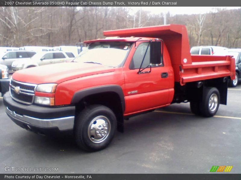 Victory Red / Dark Charcoal 2007 Chevrolet Silverado 3500HD Regular Cab Chassis Dump Truck