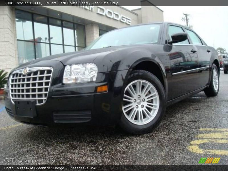 Brilliant Black Crystal Pearl / Dark Slate Gray 2008 Chrysler 300 LX