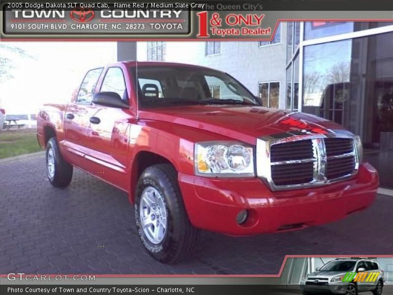 Flame Red / Medium Slate Gray 2005 Dodge Dakota SLT Quad Cab