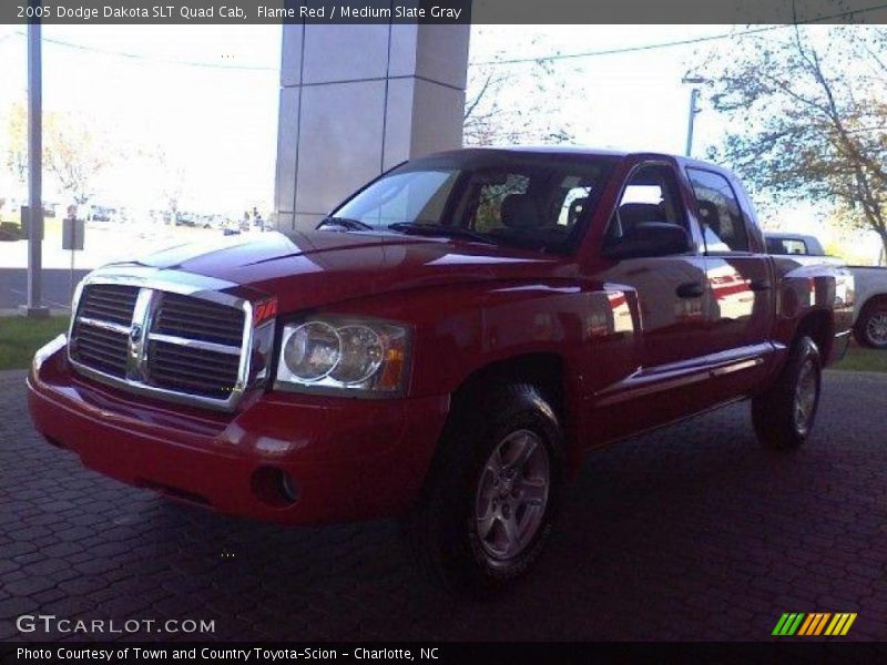 Flame Red / Medium Slate Gray 2005 Dodge Dakota SLT Quad Cab